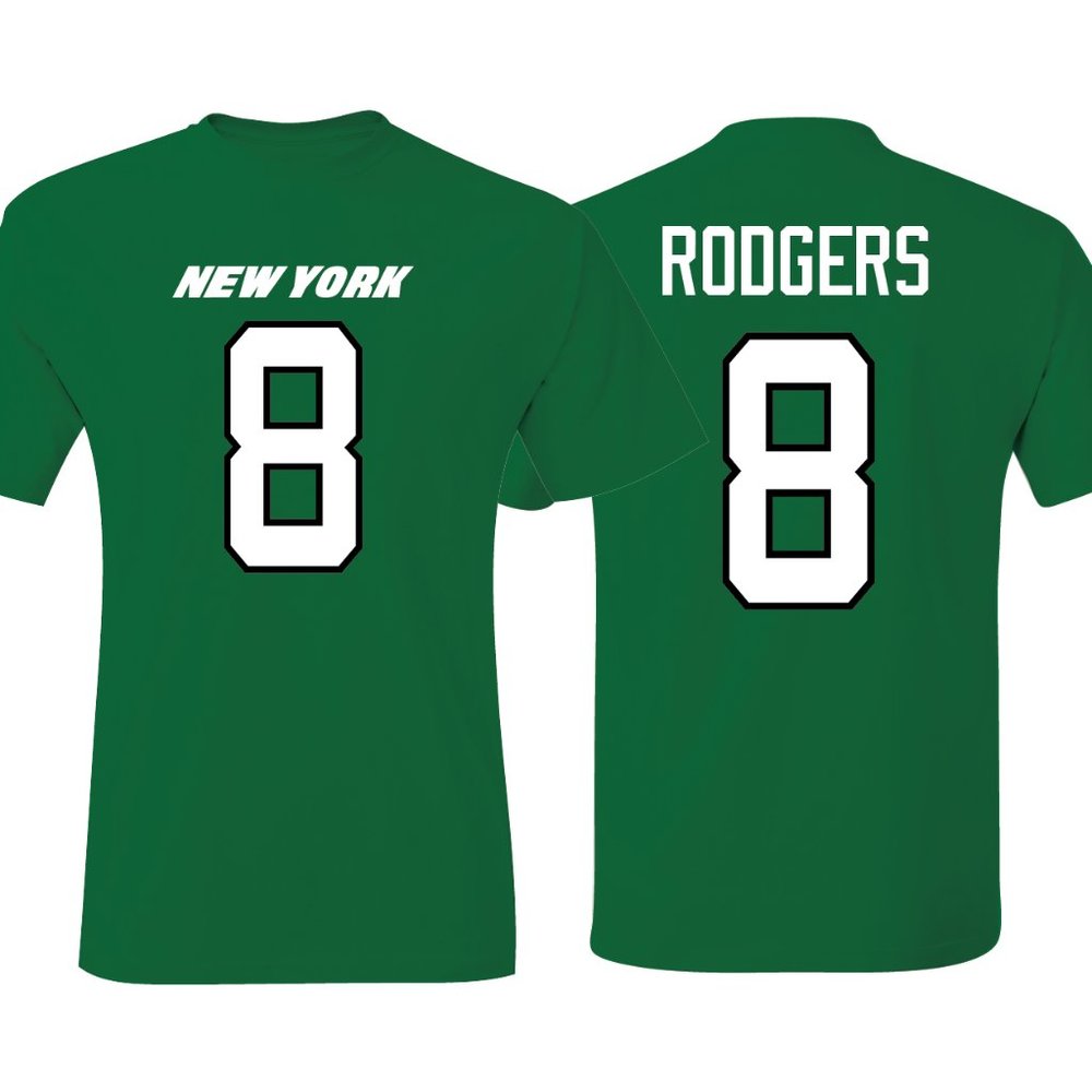 Jets Aaron Rodgers Green Jersey T-Shirt